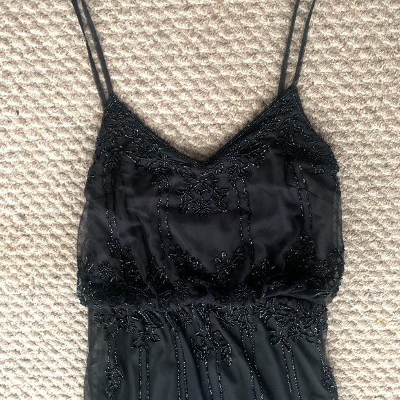 Dex Clothing Beaded Mesh Mini Dress Black XS-Small Great Gatsby Themed - Picture 3 of 6